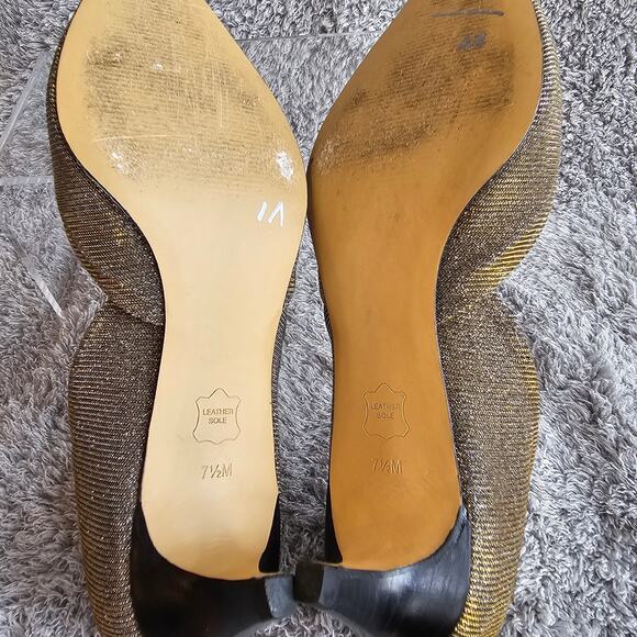 Talbots Women Metallic Iridescent D'Orsay Pointed Toe Pump Heels Size 7.5 Silver - Picture 6 of 7